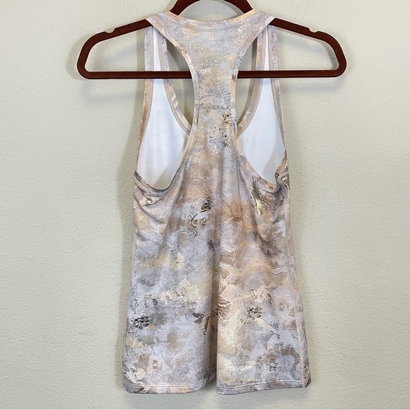 Athleta Gold Marble Print Shanti Gilded Racerback Tank Size Small - Picture 7 of 9